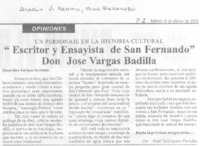 Escritor y ensayista de San Fernando don José Vargas Badilla Escritor y ensayista de San Fernando don José Vargas Badilla
