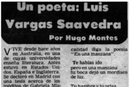 Un poeta: Luis Vargas Saavedra Un poeta: Luis Vargas Saavedra