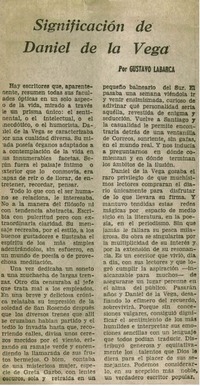 Significación de Daniel de la Vega Significación de Daniel de la Vega