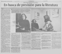En busca de previsión para la literatura En busca de previsión para la literatura