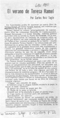 El verano de Teresa Hamel El verano de Teresa Hamel