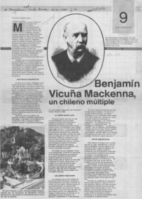 Benjamín Vicuña Mackenna, un chileno múltiple Benjamín Vicuña Mackenna, un chileno múltiple