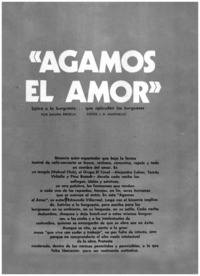 "Agamos el amor" "Agamos el amor"