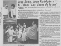 José Soza, Juan Radrigán y El Telón, "Las voces de la ira" José Soza, Juan Radrigán y El Telón, "Las voces de la ira"
