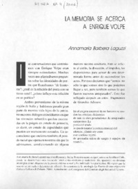 La memoria se acerca a Enrique Volpe La memoria se acerca a Enrique Volpe