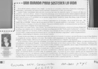 Una mirada para sostener la vida Una mirada para sostener la vida