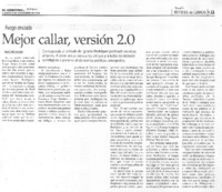 Mejor callar, versión 2.0 Mejor callar, versión 2.0