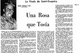La Viuda de Saint-Exupéry Una rosa que tosía La Viuda de Saint-Exupéry Una rosa que tosía