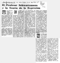 El profesor Schwartzmann y la Teoría de la expresión El profesor Schwartzmann y la Teoría de la expresión