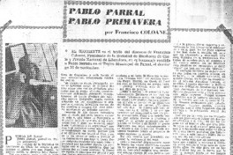 Pablo Parral, Pablo primavera Pablo Parral, Pablo primavera