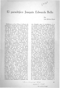El paradójico Joaquín Edwards Bello El paradójico Joaquín Edwards Bello