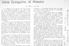 Jaime Eyzaguirre, el maestro Jaime Eyzaguirre, el maestro