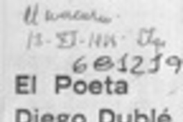 El poeta Diego Dublé Urrutia. El poeta Diego Dublé Urrutia.