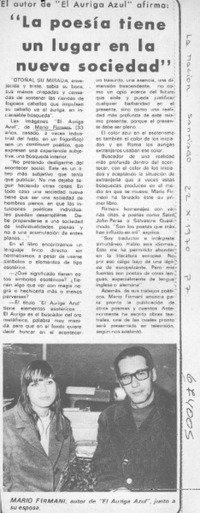 La poesía tiene un lugar en la nueva sociedad". La poesía tiene un lugar en la nueva sociedad".