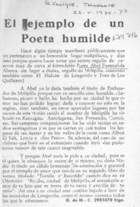 Ejemplo de un poeta humilde Ejemplo de un poeta humilde