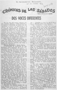 Dos voces diferentes Dos voces diferentes