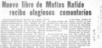 Nuevo libro de Matías Rafide recibe elogiosos comentarios. Nuevo libro de Matías Rafide recibe elogiosos comentarios.