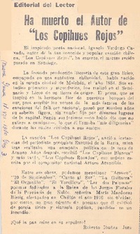 Ha muerto el autor de "los copihues rojos" Ha muerto el autor de "los copihues rojos"