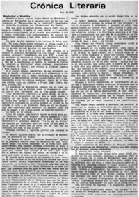 Crónica literaria Crónica literaria