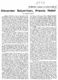 ALexander Solyenitsin, Premio Nobel ALexander Solyenitsin, Premio Nobel