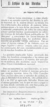 El eclipse de dos literatos El eclipse de dos literatos