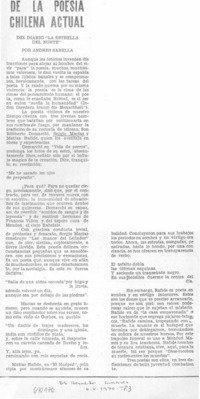 De la poesía chilena actual De la poesía chilena actual