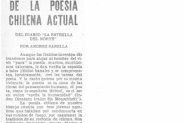 De la poesía chilena actual De la poesía chilena actual