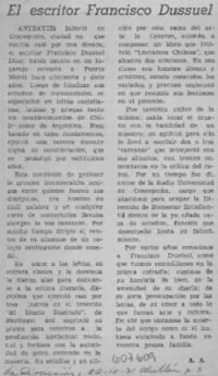 El escritor Francisco Dussuel El escritor Francisco Dussuel