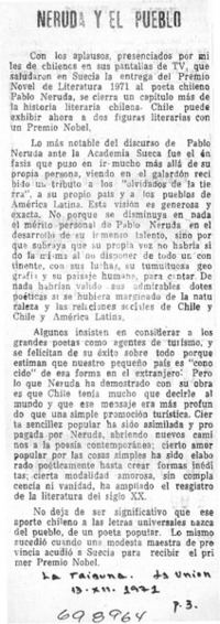 Neruda y el pueblo. Neruda y el pueblo.