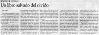 Un libro salvado del olvido Un libro salvado del olvido