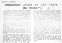 Industraias líticas de San pedro de Atacama. Industraias líticas de San pedro de Atacama.