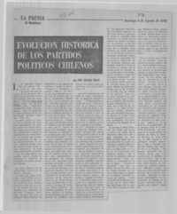 Evolución histórica de los partidos políticos chilenos Evolución histórica de los partidos políticos chilenos