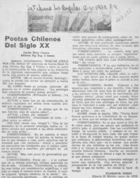 Poetas chilenos del siglo XX Poetas chilenos del siglo XX