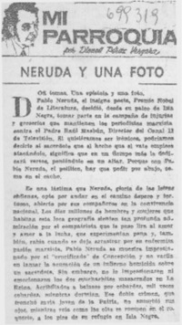 Neruda y una foto Neruda y una foto