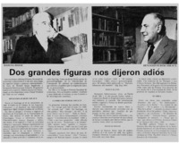 Dos grandes figuras nos dijeron adiós. Dos grandes figuras nos dijeron adiós.