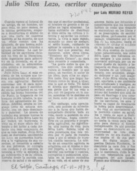 Julio Silva Lazo, escritor campesino Julio Silva Lazo, escritor campesino