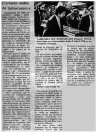 Cremarán restos de Subercaseaux. Cremarán restos de Subercaseaux.