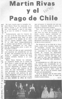 Martín Rivas y el pago de Chile Martín Rivas y el pago de Chile