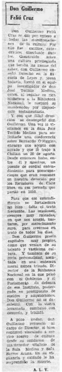 Don Guillermo Feliú Cruz Don Guillermo Feliú Cruz