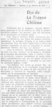Día de la prensa chilena. Día de la prensa chilena.