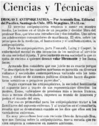 Drogas y antipsiquiatría. Drogas y antipsiquiatría.