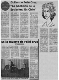 Guillermo Feliú Cruz, "La abolición de la esclavitus en Chile" Guillermo Feliú Cruz, "La abolición de la esclavitus en Chile"