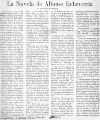 La novela de Alfonso Echeverría La novela de Alfonso Echeverría