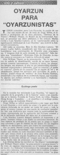 Oyarzún para "oyarzunistas". Oyarzún para "oyarzunistas".
