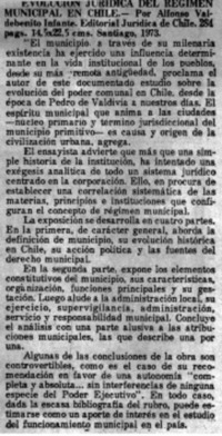 Evolución Jurídica del Régimen Municipal en Chile. Evolución Jurídica del Régimen Municipal en Chile.