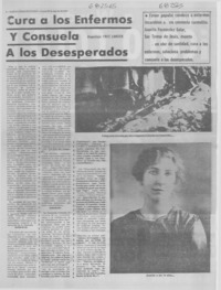Cura a los enfermos y consuela a los desesperados Cura a los enfermos y consuela a los desesperados