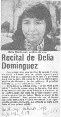 Recital de Delia Domínguez Recital de Delia Domínguez