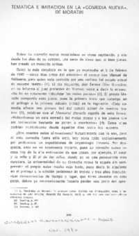 Temática e imitación en la "comedia nueva" de Moratín Temática e imitación en la "comedia nueva" de Moratín