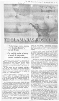 Te llamabas Rosicler. Te llamabas Rosicler.