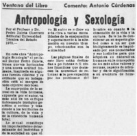 Antropología y sexología Antropología y sexología